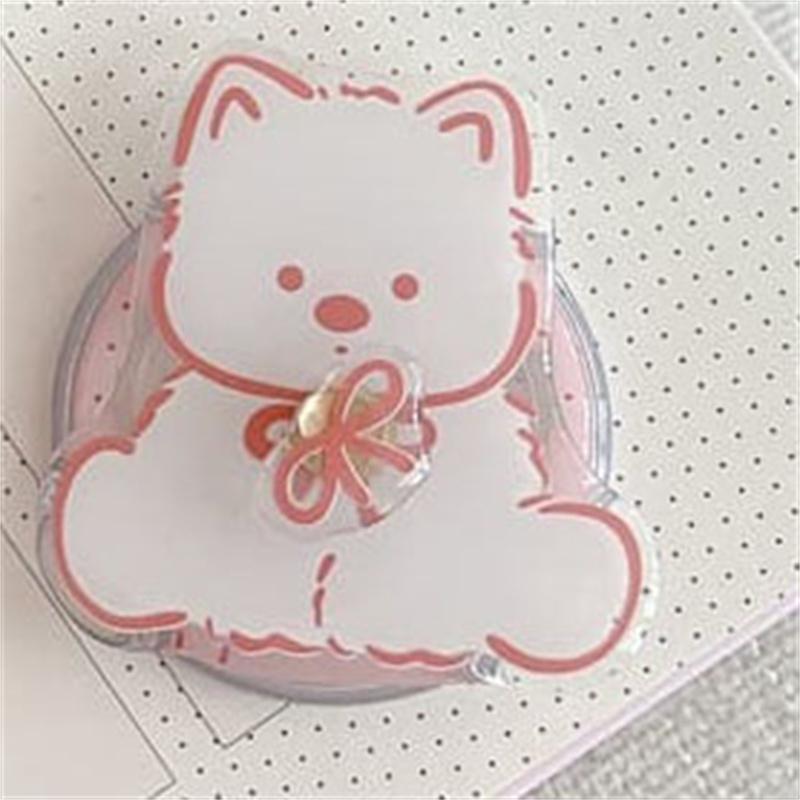 

Kawaii Cute Puppy Magnetic Pop Stand Clear Phone Case For iPhone 14 15 16 17 Pro Max INS Pink Star Shockproof Cover For iPhone 14