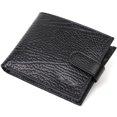 Carteira masculina elegante de formato horizontal em couro genuíno Tony Bellucci Wallet 22015 Preto