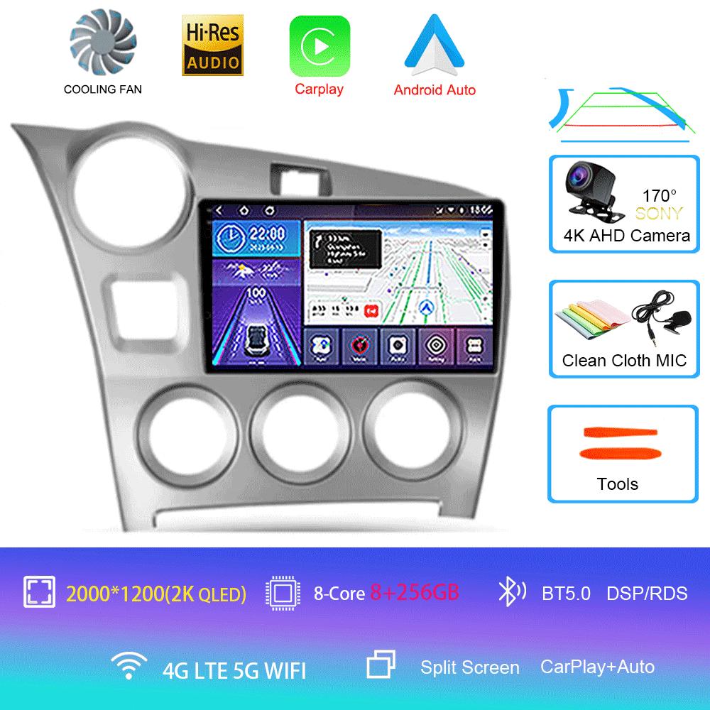 Android 14 Carplay Auto Car Radio For Toyota Matrix 2 E140 2008 2009 2010 2011 2012 2013 2014 Multimedia Player Navigation GPS