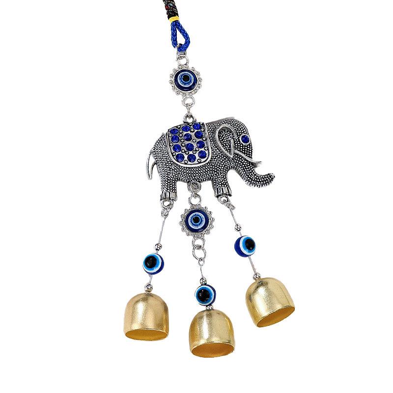 1pc Turkish Blue Evil Eye with Lucky Elephant Amulet Home Office Hanging Ornament for Protection and Bless