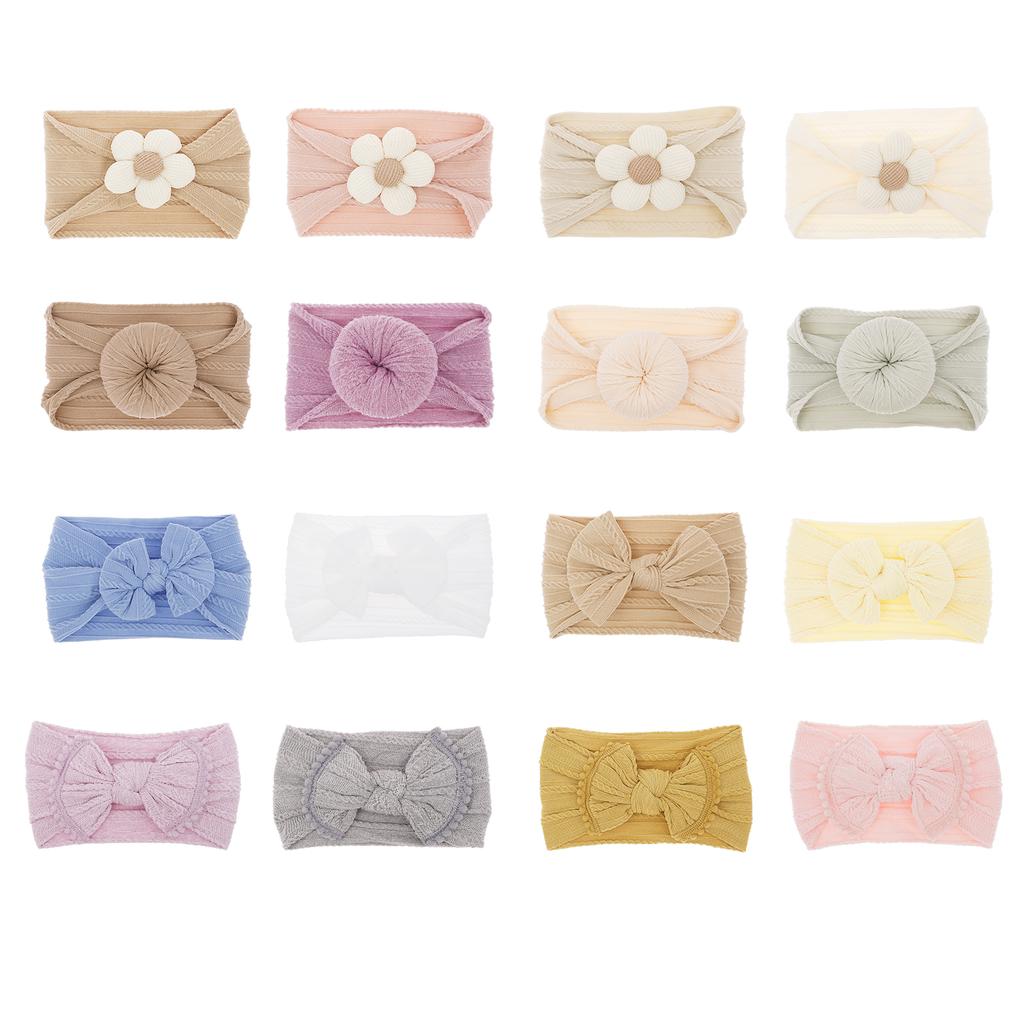 8/16Pcs Baby Headbands Super Stretchy Soft Knot Headbands with Hair Bows Head Wrap Hair Accessories For Newborn Baby Girls