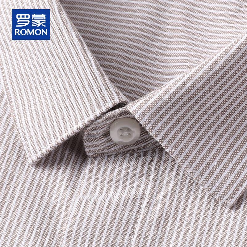 ROMON Men's Pure Cotton Short Sleeve Business Casual Shirt