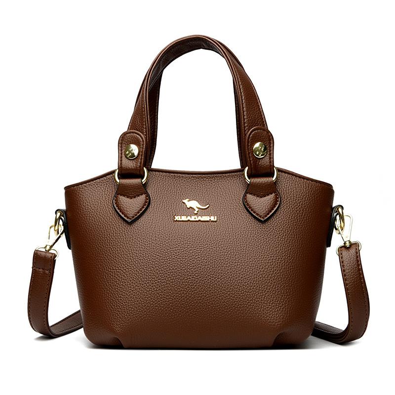 Neue Damenhandtasche mit Litschi-Muster, modische Mutter, einfache Schulter-Umhängetasche, große Kapazität