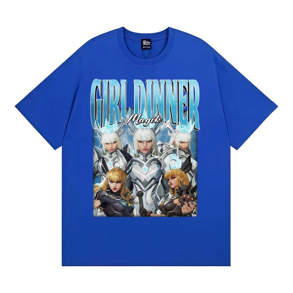 Anime Girl Dinner Magik Vintage Graphic T Shirt Marvel Rivals Characters T-shirts Men Women Y2k Fashion Casual Oversized T-shirt