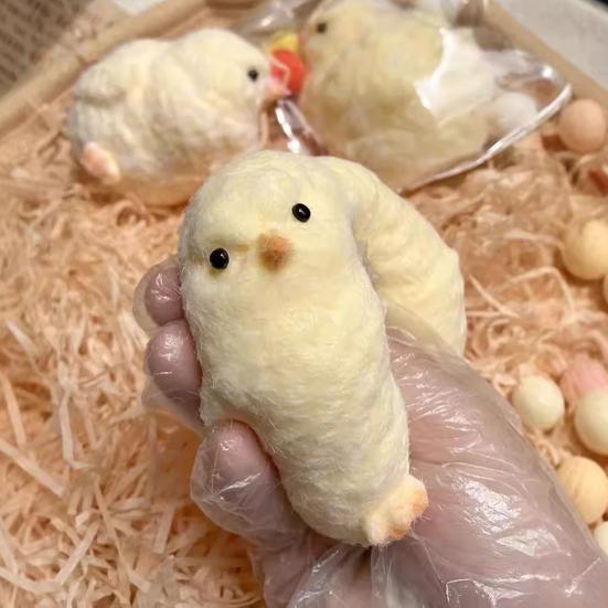 Handmade Chick Stress Relief Toy Pocket Size Ultra Soft Chick Squeeze Fidget Toy Anxiety Release Chick Pinch Sensory Toy Easter Stuffers
