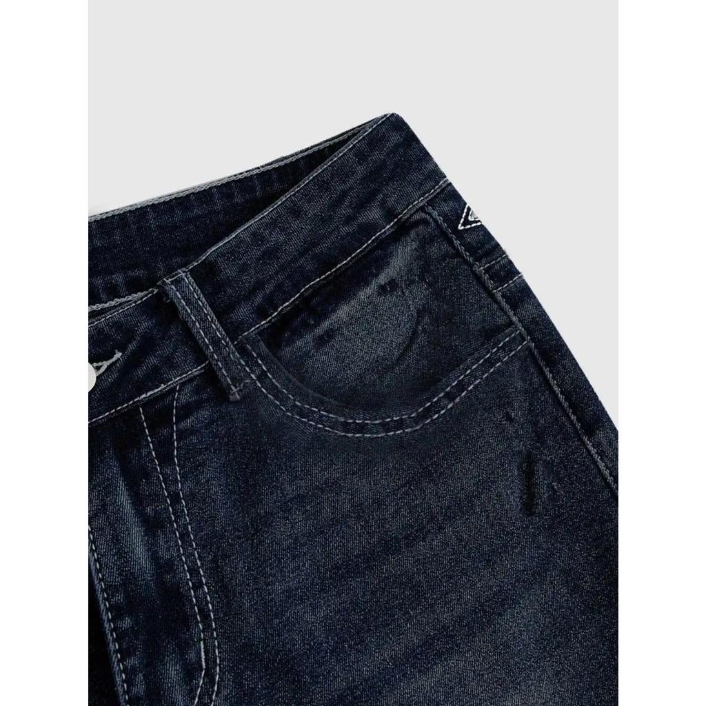 RogueWave Jeans Flare Pants Women Vintage Boot Cut Embroidery Pockets Rhinestone Washed Female Distressed Denims Trousers Streetwear