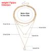 Foreign trade jewelry fashion multi-layer metal chain water drop imitation diamond circle set neck chain stacked collar Spice girl