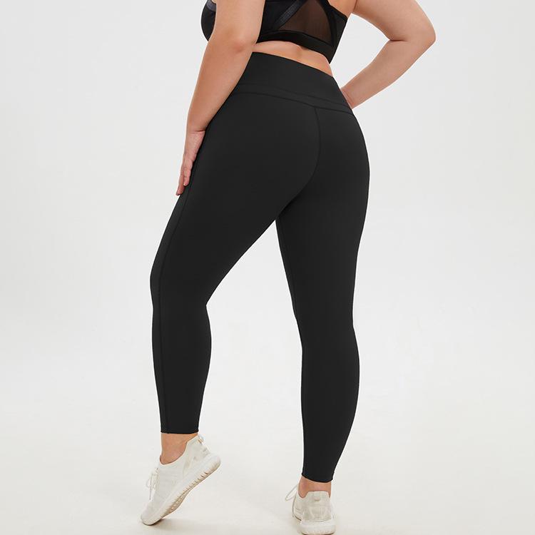 

High-Waist Peach Yoga Pants: Large Size, Elastic Fit, Nine-Point Length, No Transparency, Ideal for Running & Fitness US 4XL