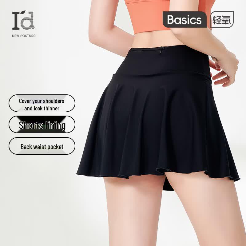 Aidi Women s High-Waisted Anti-Exposure Sports Skirt L