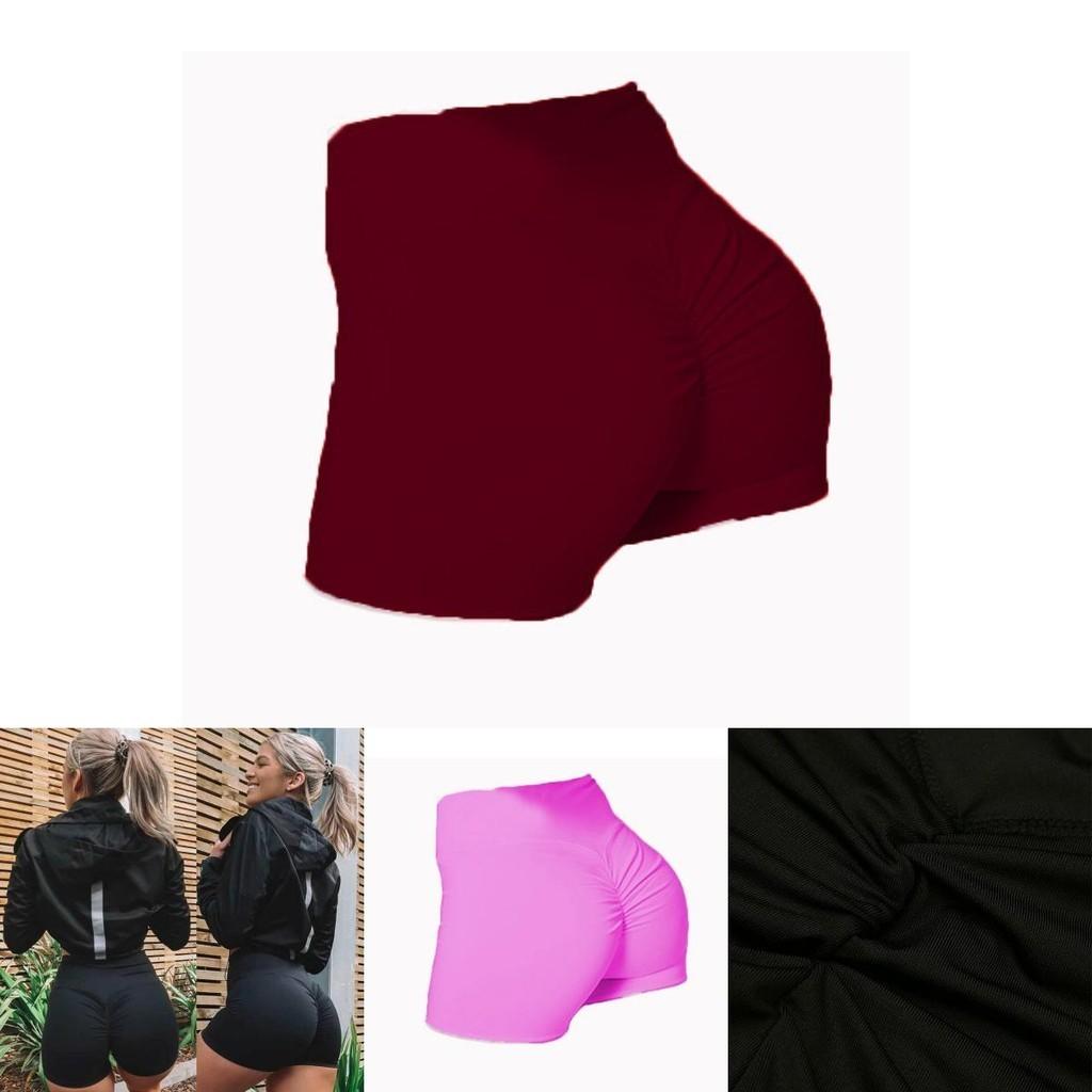 High Waist Yoga Shorts With Push Up Ruched Design For Gym Workouts**