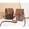 Women Mini Crossbody Phone Bag Flap Vintage Monogram PU Leather Double Zip Small Shoulder Bag with Adjustable Strap High Quality