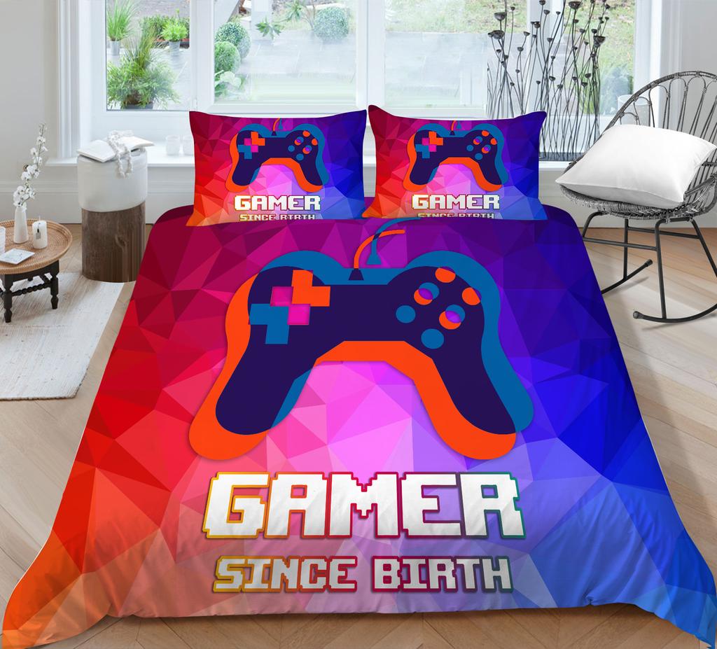 3D Luxury Bedding Set Children's Game Mouse Pattern Quilt Cover and Pillowcase 2 or 3 Full-size Washable Comfortable Bedding