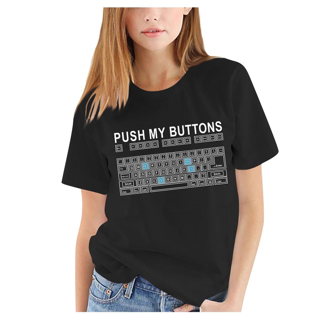 Women Girls Plus Size Print Tees Shirt Short Sleeve T Shirt Blouse Tops