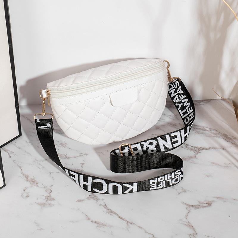Bag autumn new niche design printing webbing embroidered fanny pack shoulder bag messenger bag