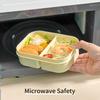 WORTHBUY Microwave Plastic Divided Lunch Box With Handle Large Capacity Sealed Fruit Salad Food Container For Kid Student School