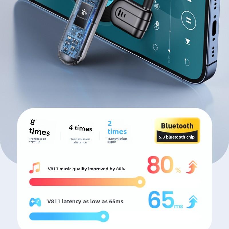 New Air Conduction Bluetooth Earphone Single Ear Rotation with Charging Compartment Without Ear Hanging Ear External Sound Large Power