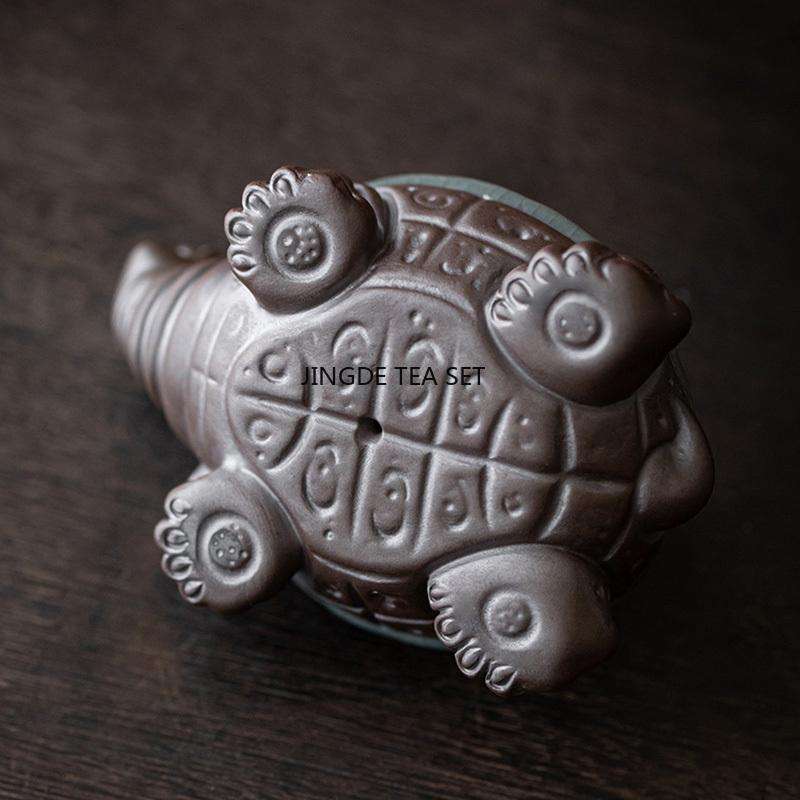 Juego de Té Tortuga Cerámica Filtro Estatuas de Animales Lindas Decoración del Hogar Juego de Té Kung Fu chino