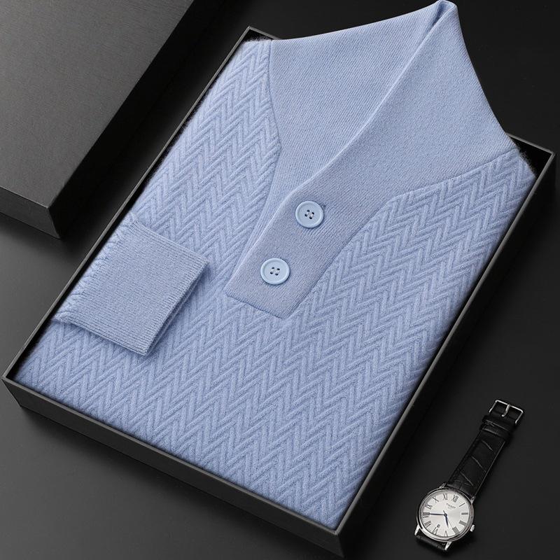 Men's Loose Fit Thickened Cashmere Sweater - Autumn/Winter Warm Business Casual Knitwear