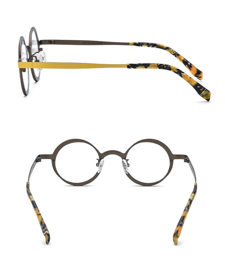 Unisex Mehrfarbige Retro Runde Titan-Brillenfassungen - Leicht & Für Sehstärken geeignet