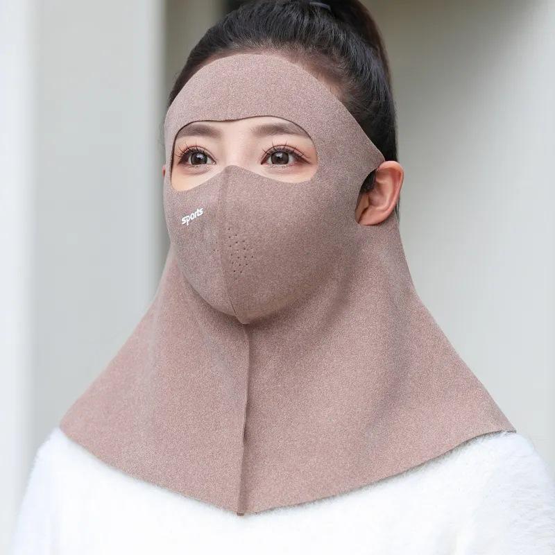 Unisex Double-Sided Fleece Mask for Autumn/Winter - Breathable, Full Face Coverage, 3D Slimming, Eye Corner Protection