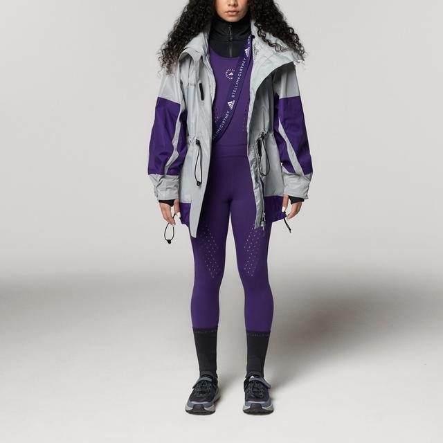 Adidas Stella McCartney Color Block High Neck Zip Design Jacket Women Jacket Dark-Silver-Gray Light-Blue-Gray College-Purple FU0271