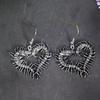 Lightweight Alloy Earhook/Necklace Featuring Centipede and Heart Motifs for Sensitive Skin Comfortable Long Wear Jewelry