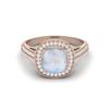 1.5 Cts Cushion Moonstone 925 Sterling Silver Rose Vermeil Solitaire Engagement Wedding Women Ring