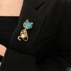 Korean Inlaid Rhinestone Fox Brooch for Women Temperament Fashion Personality Pins Light Luxury High-end Accessories Gifts