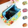 Vintage Floral Print Kiss Clasp Women Mini Pouch Money Bag Wallet Coin