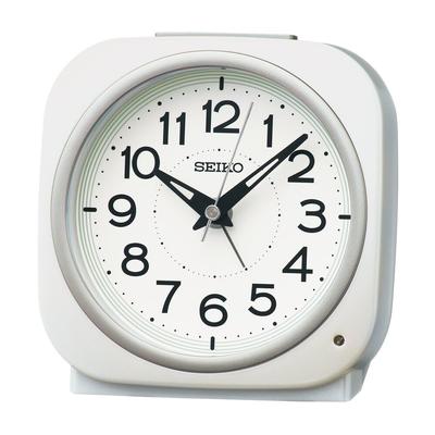 Uhr Wecker Tischuhr Automatische Beleuchtung Analog Nachtsicht Weiß Perlmutt 115 x 115 x 79mm KR519W