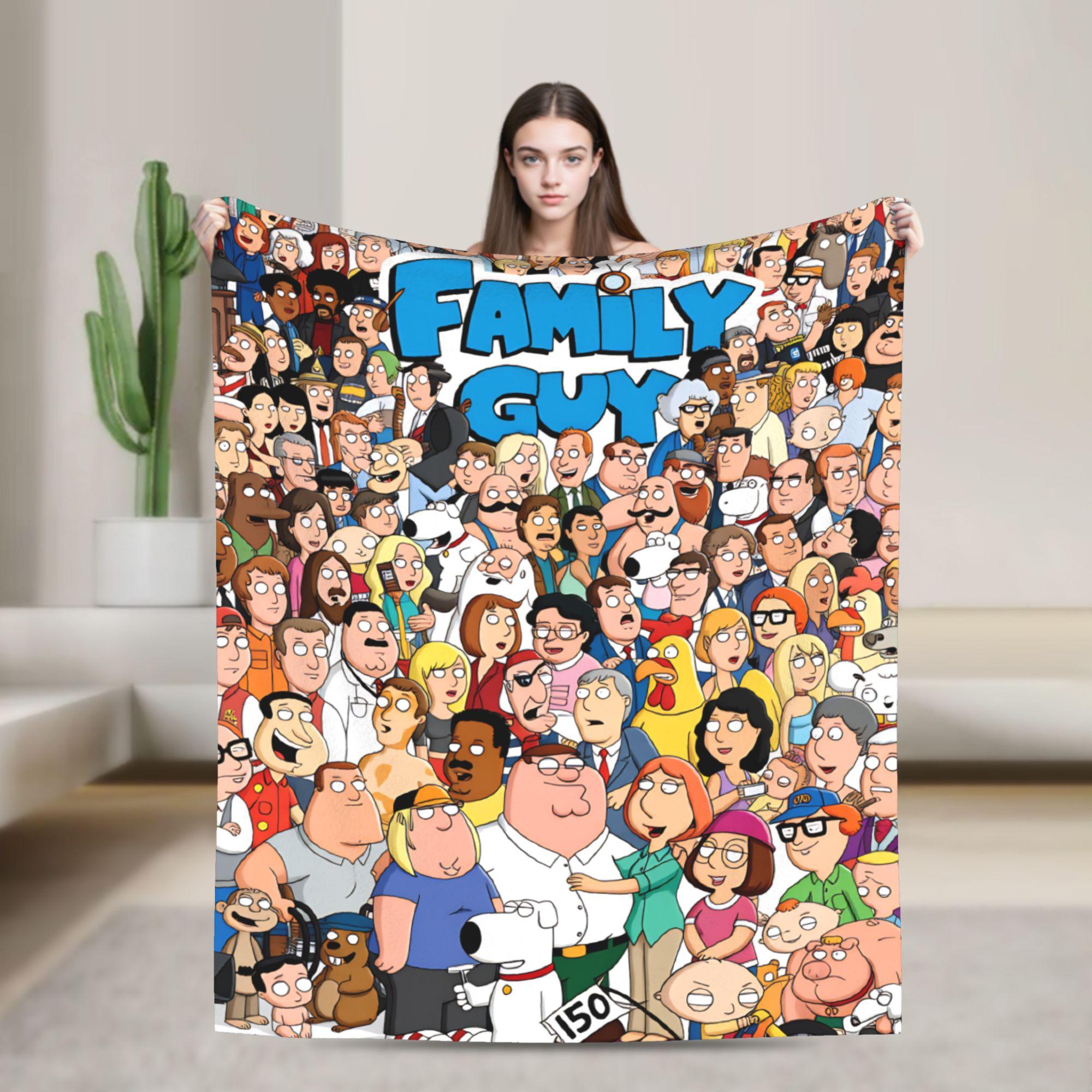 

Families Cartoon Peter Griffin Guys Blanket Super Soft Funny Plush Throw Blanket For Travel Office Flannel Bedspread Bed Cover 30x40in