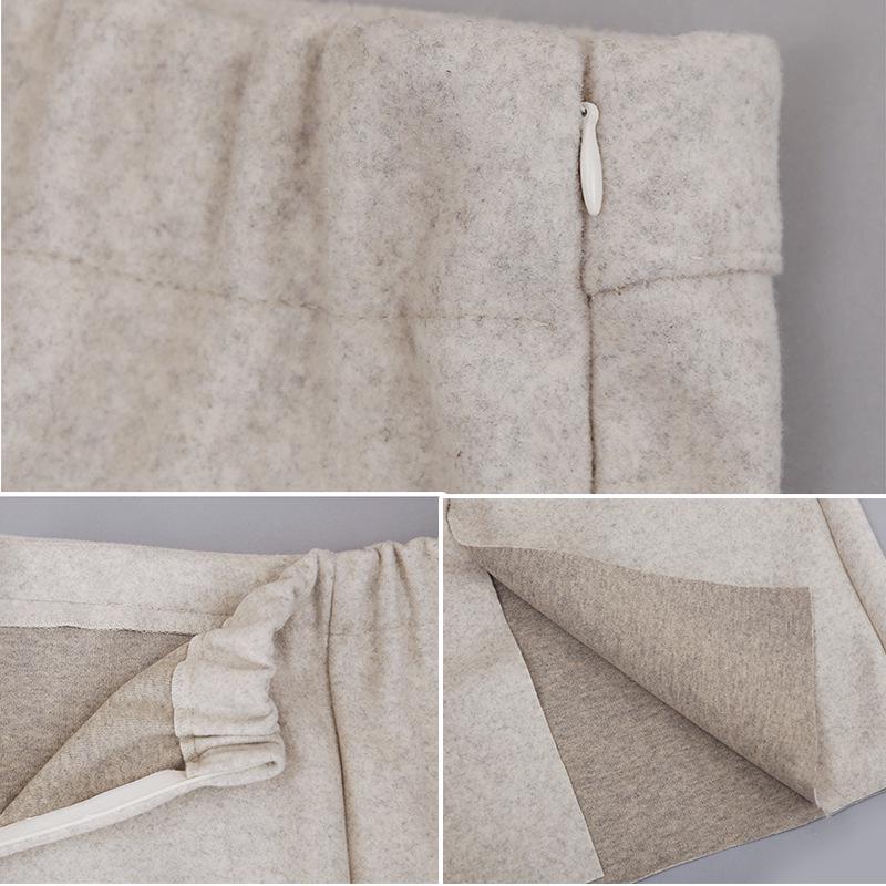 Women's High-Waisted Wool Midi Skirt - Retro A-Line for Autumn/Winter