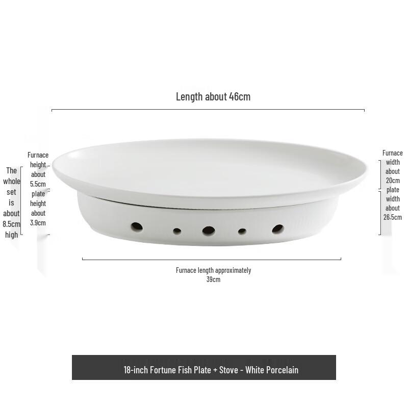 Nordic Ceramic Fish Plate with Candle Warmer