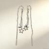 925 Sterling Silver Vintage Earrings For Women Trendy Simple Star Moon Earring Jewelry Prevent Allergy Party Accessories Gift