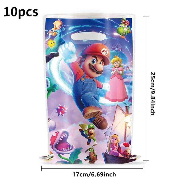 Anime Cartoon Mario Birthday Party Decoration, Super Mario Bros Disposable Tableware Tablecloth Banner Napkin Party Supplies