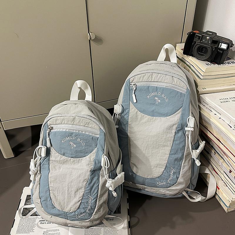 Contrast Color Stitching Backpack Unisex Lightweight Travel Backpack Student Schoolbag