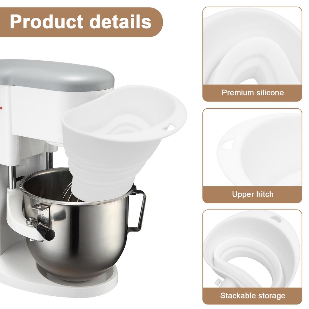 Silicone Flour Funnel for Artisan KSM150 and 4.5–5 Qt Tilt Head Stand Mixer Powder Funnel Kitchen Aid Mixer Stand Kitchen Tools