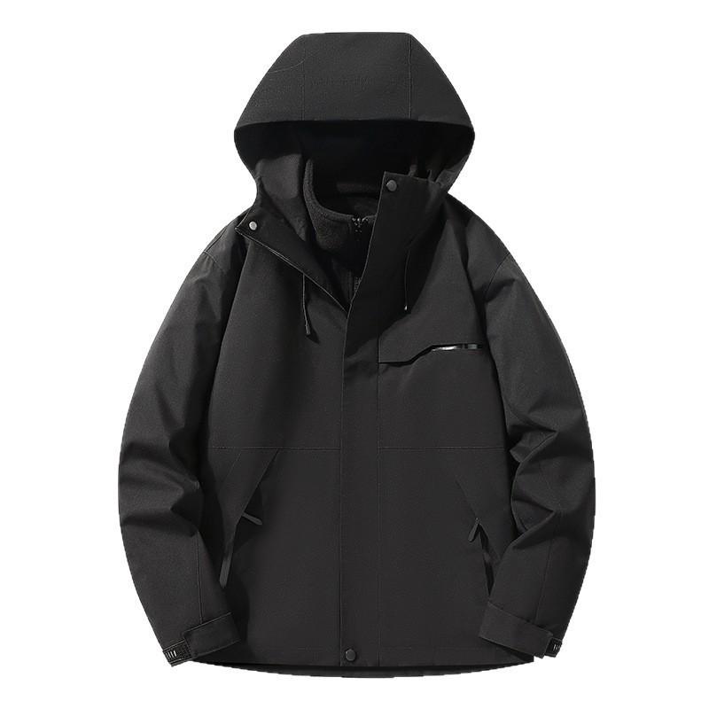 Unisex 3-in-1 Removable Waterproof Windproof Outdoor Jacket With Fleece Liner Hiking Camping Fall Winter