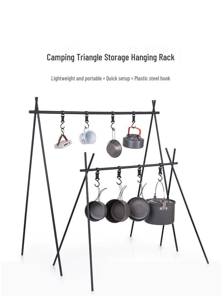 Folding Tripod Camping Rack for Clothes Drying & Travel Organization