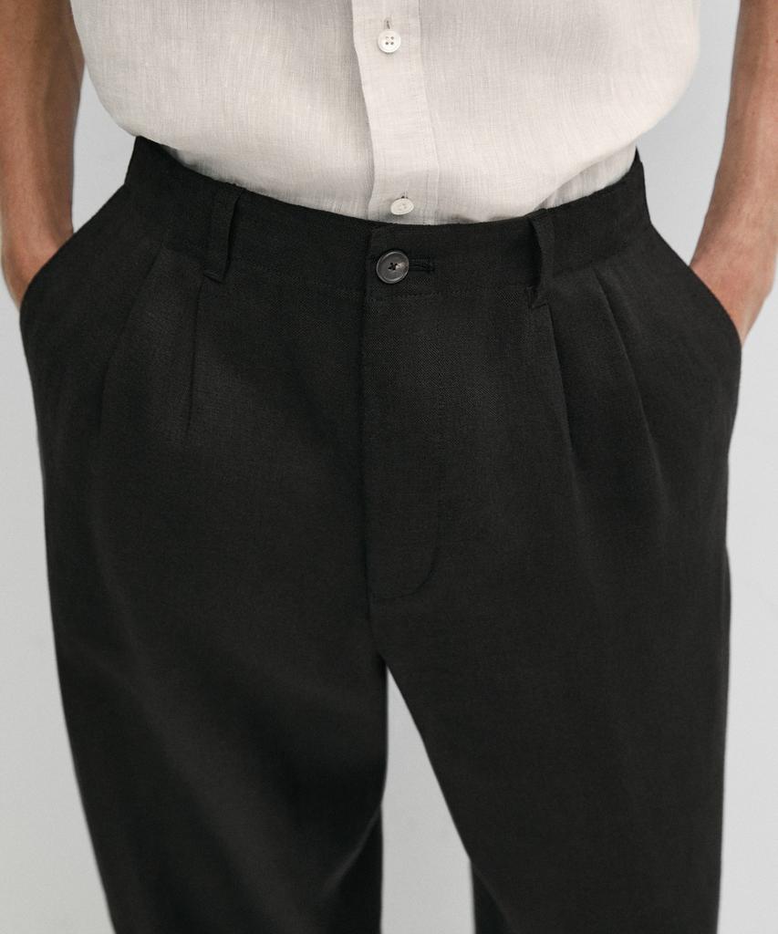 Masimodutti 100% Linen Pintuck Pants