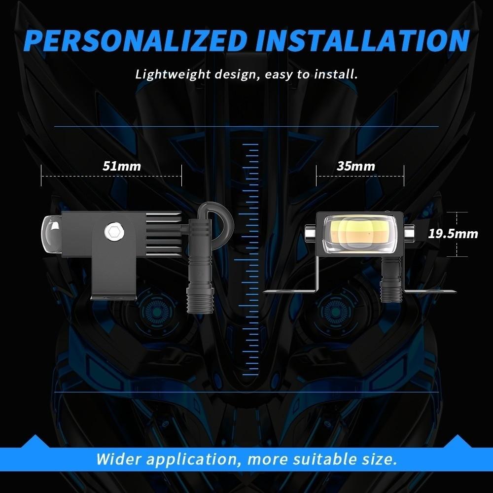 Two-Color LED Spotlights Durable Fog Spotlights New Motorcycle Spotlight  Motorcycle Work