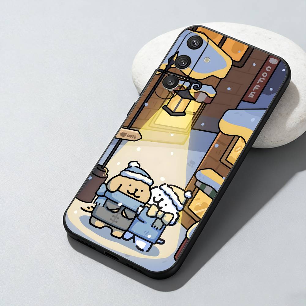 Cartoon Line M-Maltese Dogs  Phone Case For Samsung Galaxy A73,A72,A71,A70,A52,A51 Others Soft Black Cover