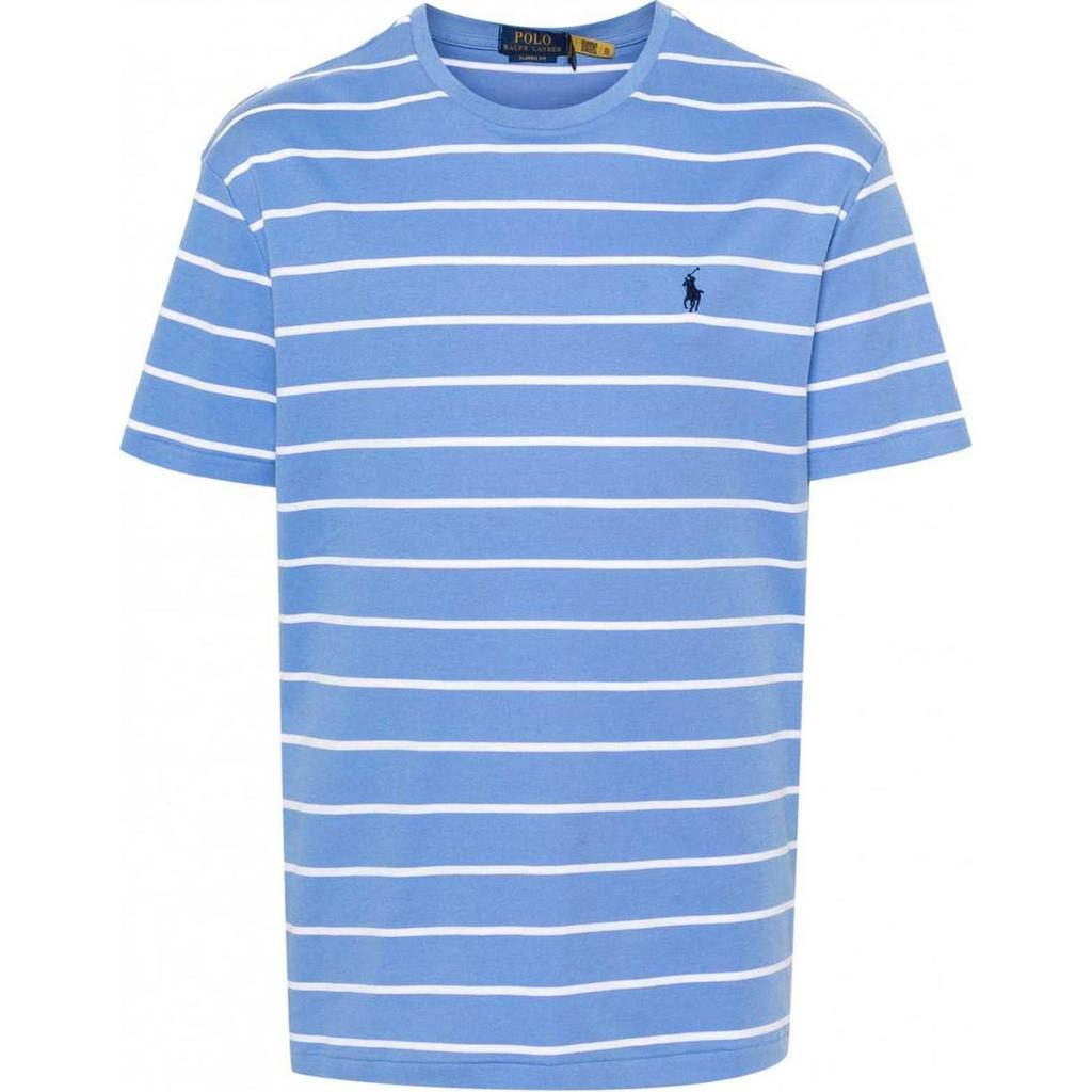 Polo Ralph Lauren Striped Crew Neck Loose Fit Short Sleeve T-Shirt Men Tops Blue 710926741-002
