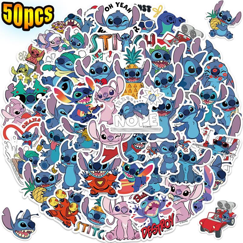 50 Водонепроницаемых Стикер-Граффити Лило и Стич для Телефонов, Багажа, Канцелярских Принадлежностей и Кружек