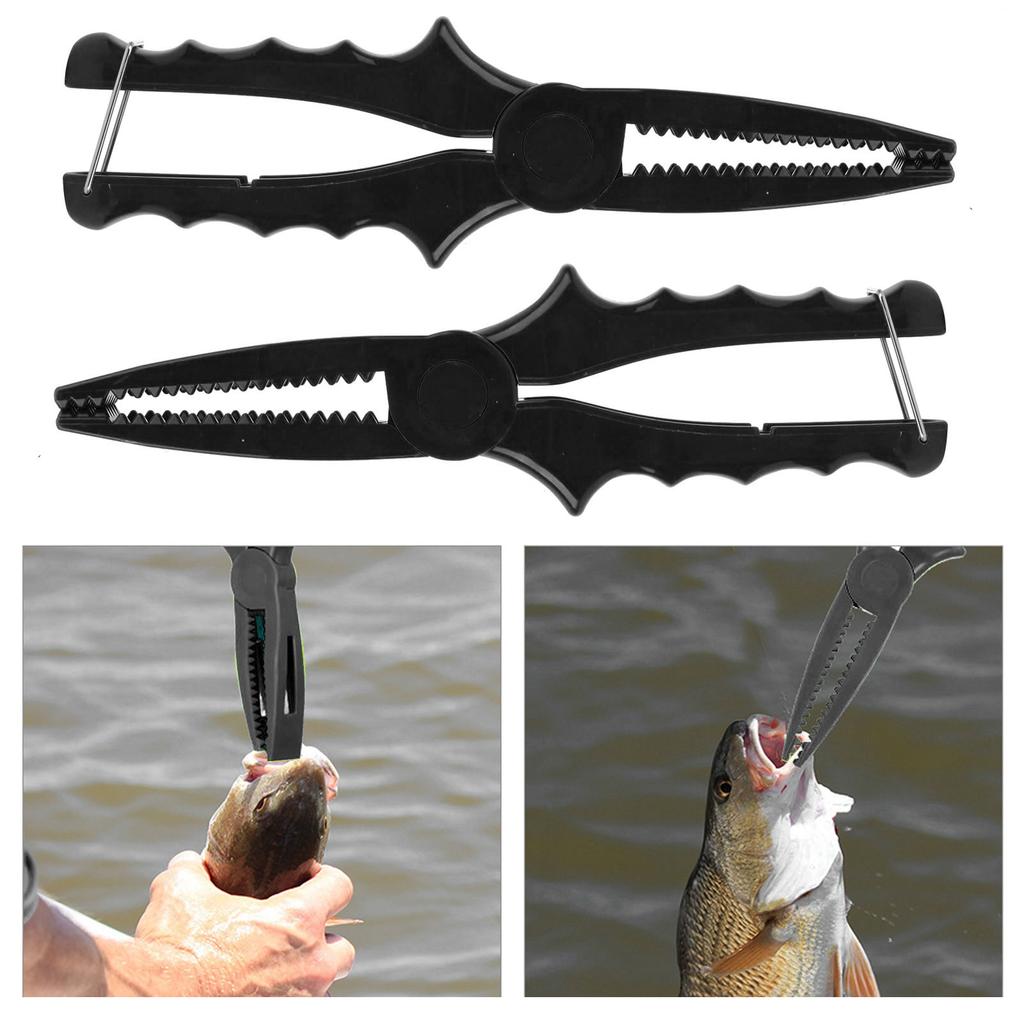 Fishing Pliers ABS Fish Clamp Grip Catch Release Tool Fish Body Holder Tongs ScissorsBlack