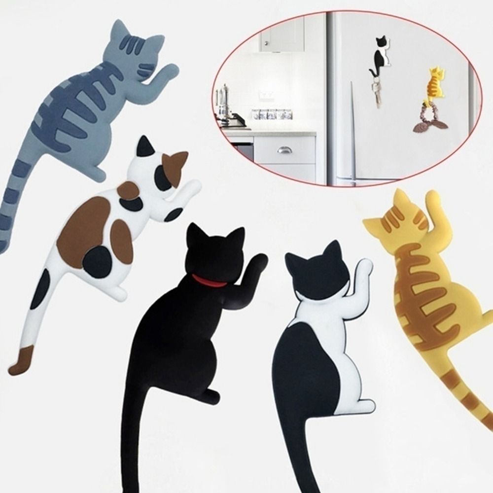 Bendable Free Punching Wall Mount Save Space Cat Hook Fridge Magnet Hook Refrigerator Sticke
