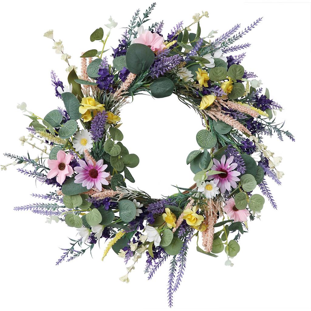 Artificial Flower with Leaves Wedding Wreath Decoration for Front Door Window Hallway Farmhouses Home Decoration