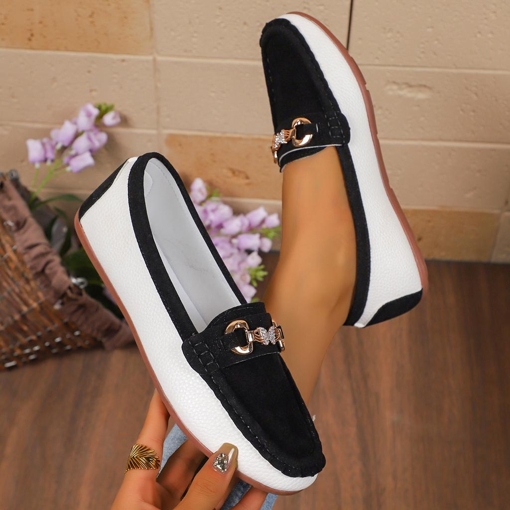 Spring 2025 New Women Flats Shoes Round Head Low Heel Chain Shoes Female Casual Comfortable Loafers Retro Outdoor Sneakers Women