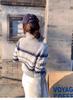 Runshifeier Women's Autumn Wool Zipper Cardigan Sweater with Stand Collar & Jacquard Design
