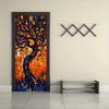 2 pièces Stickers Muraux Arbre Style Verre Coloré Créatif Décoration Salon Chambre Entrée Stickers Auto-adhésifs Amovibles Ar